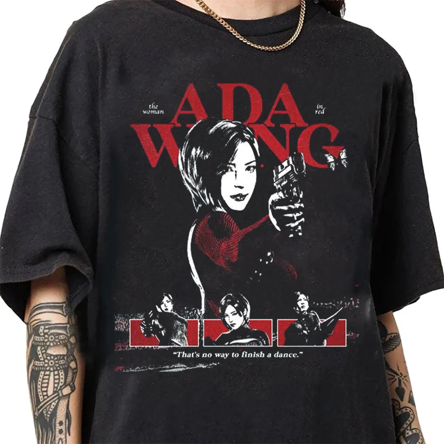 Camiseta Resident Evil Biohazard Game Ada Wong para hombres y mujeres, camisetas 100% de algodón, ropa de calle, Tops J44