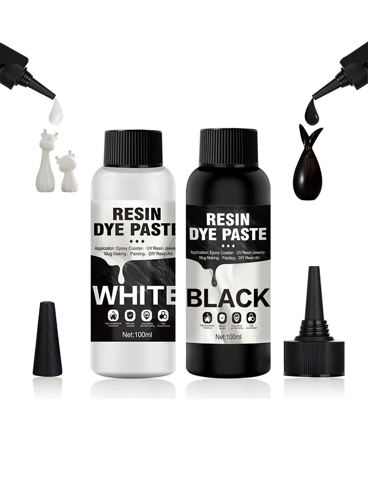 50 ml/100 ml de alto contenido de concentrado (blanco y negro), apto para ondas de resina, DIYresinart, pintura, posavasos y manualidades