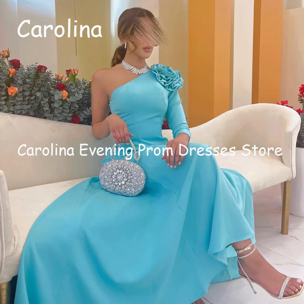 Carolina Crepe Mermaid One-shoulder  Ankle-length Luxury Prom Gown Evening Formal Elegant Pretty Party Dress for Women 2023