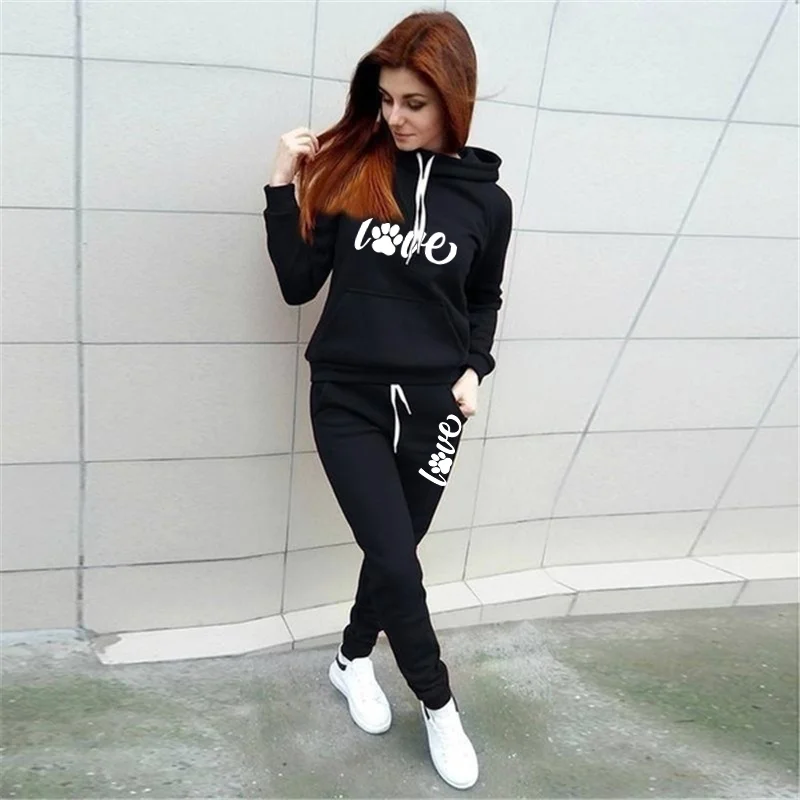 Women Casual Tracksuits 2 Pieces Sports Outfits Long Sleeve Tops and Slim Fit Long Pants Sweatsuits Jogging Suit