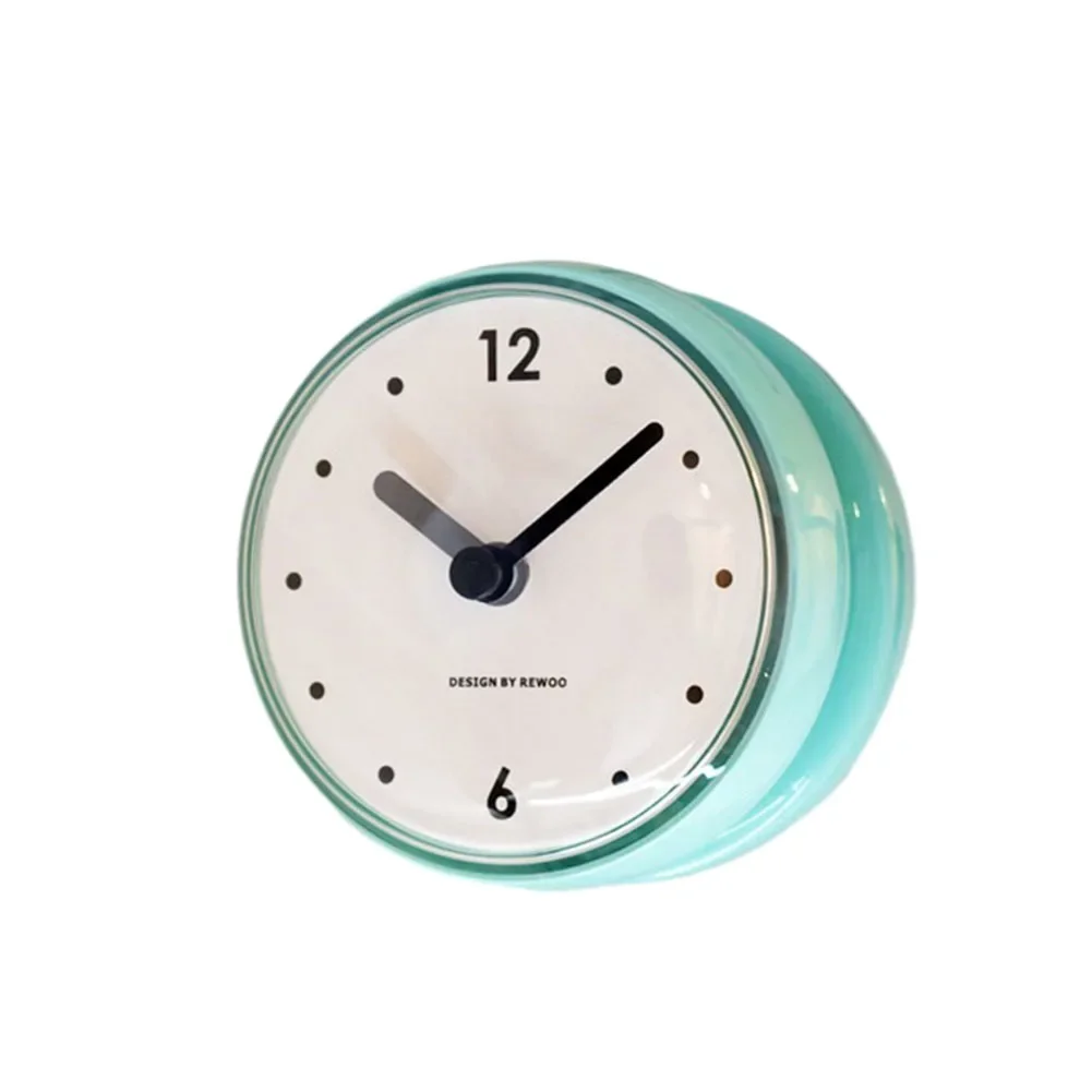 Kitchen Sucker Wall Clock Bathroom Sucker Wall Clock Bathroom Wall Clock Pink Plastics 1pcs 75x75mm Anti-Fog Black