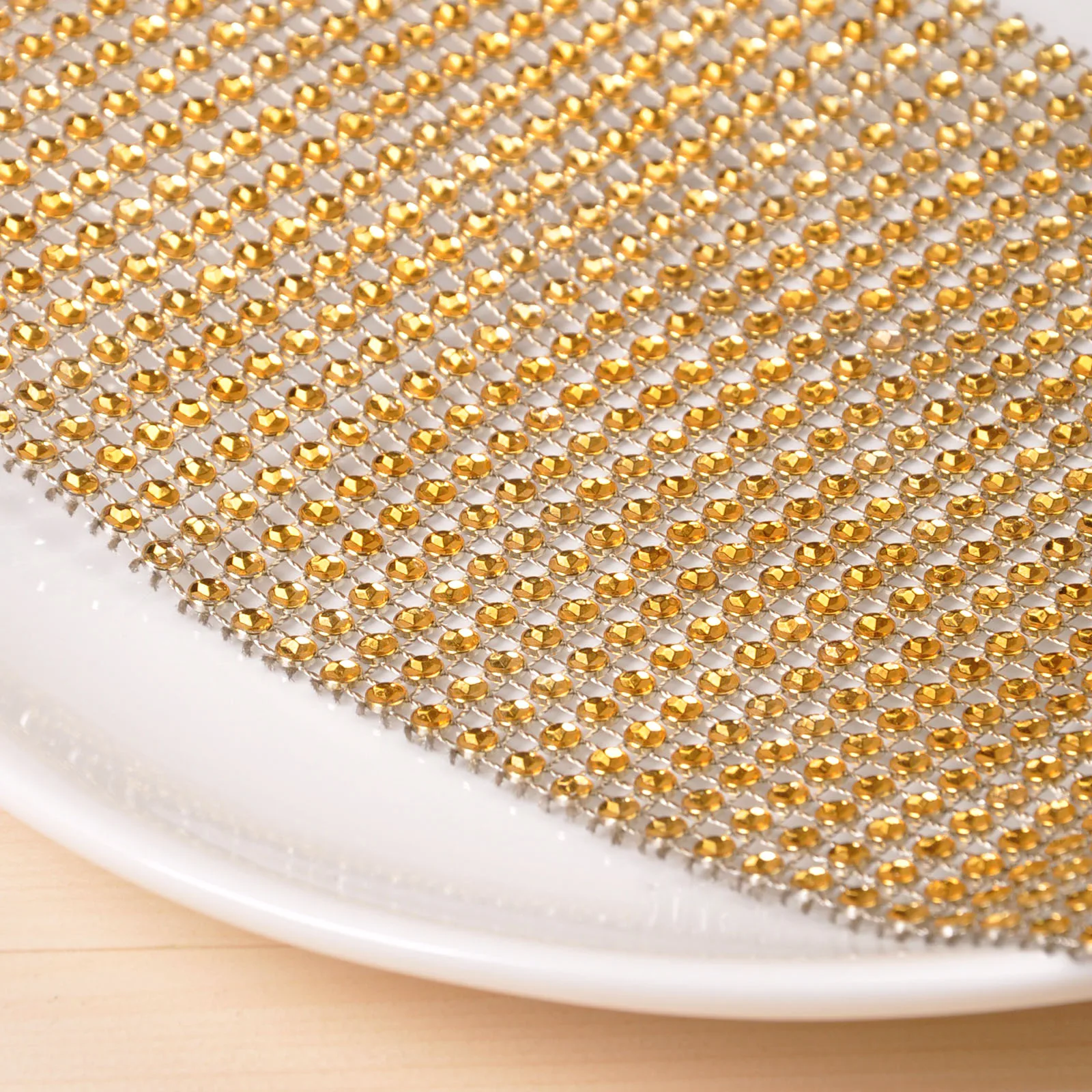Gold Silver Diamond Mesh Table Runner Crystal Rhinestone Ribbon Bling Sparkly Wrap lace christmas Wedding Party Decoration