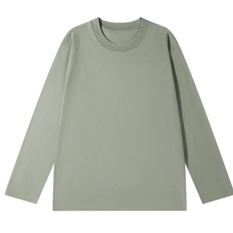 

100% хлопок, мужская и женская футболка с длинным рукавом, 230 г, высококачественные теплые осенне-зимние топы с круглым вырезом, женская и мужская одежда B0054