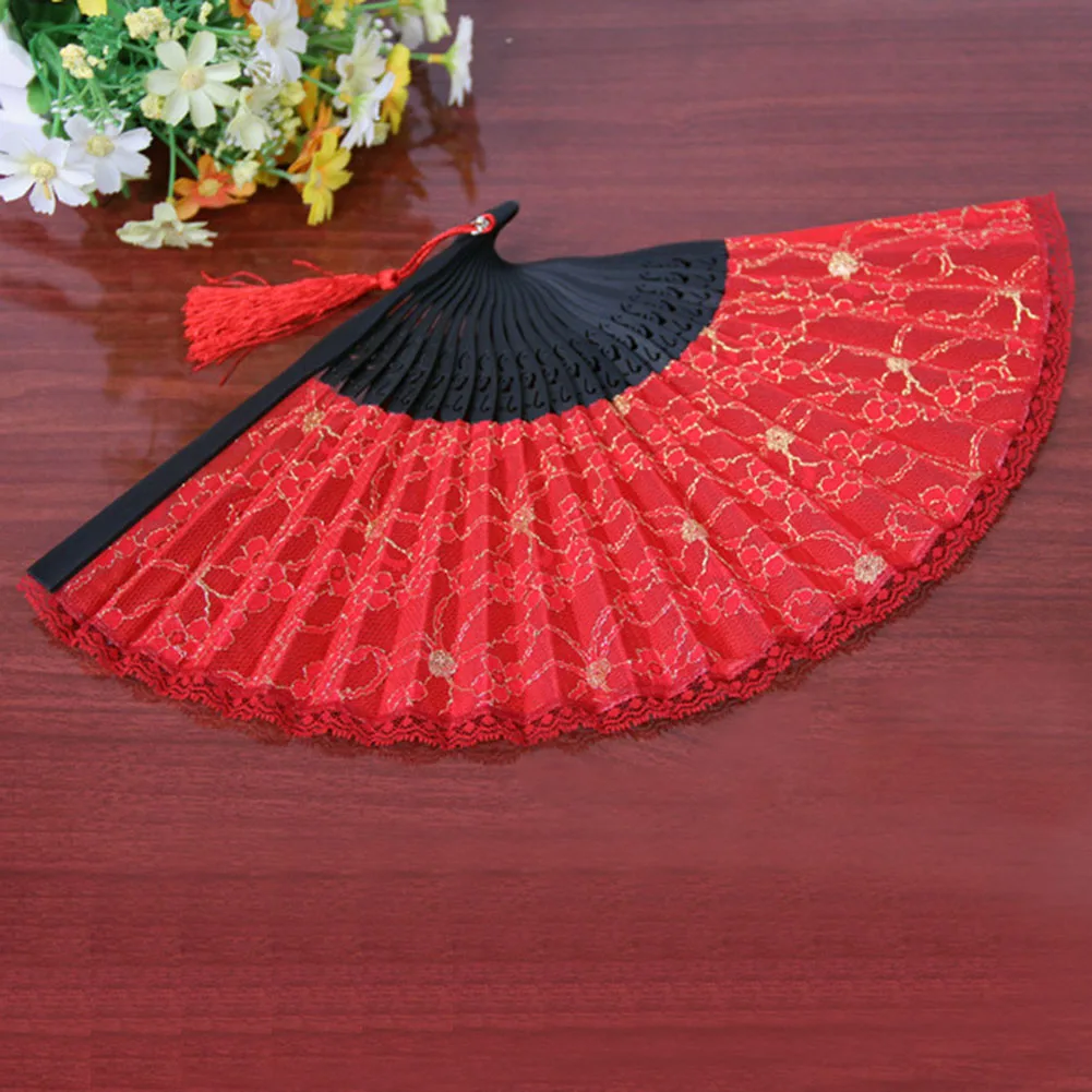 

Double Layer Vintage Lace Fan Easy Carry Reusable Folding Fan For Party