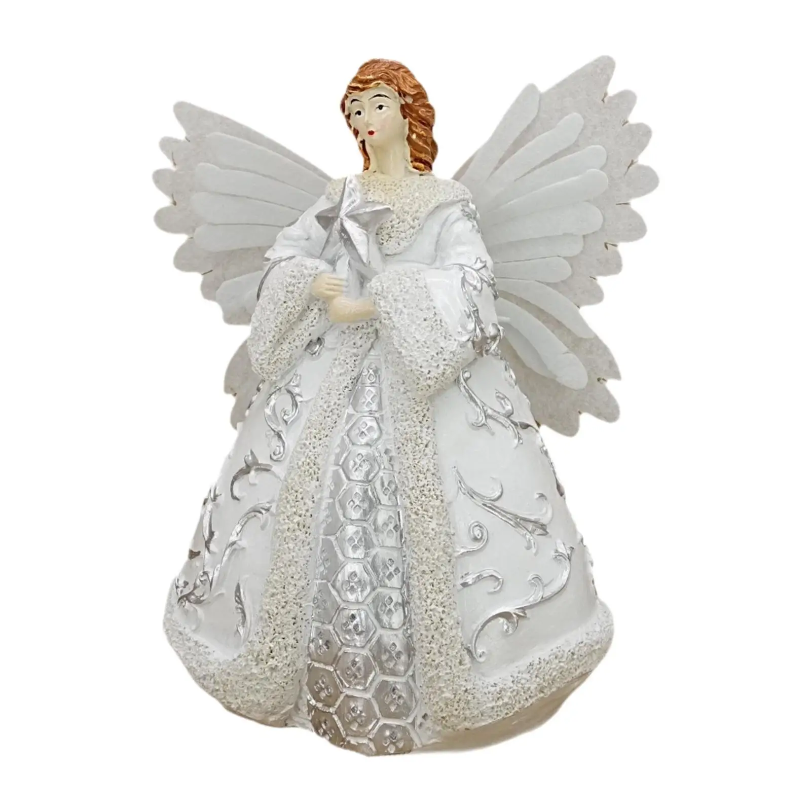 Light up 19cm Angel Statue for Yard Porch Decor Lightweight Resin Sculpture