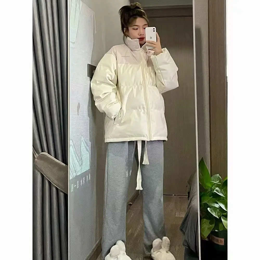 

Женские пуховики-парки в корейском стиле, популярная женская одежда, модные куртки-карго с шерпой, белые, на пуговицах, с длинными рукавами, в спортивном стиле