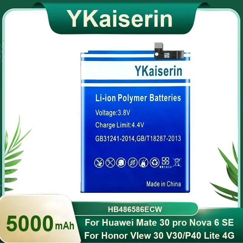 Battery HB486586ECW 5000mAh For Huawei Mate 30 Pro Nova 6 SE For Honor View 30 V30 P40 Lite 4G Jny-L01A Jny-L02A Jny-LX1