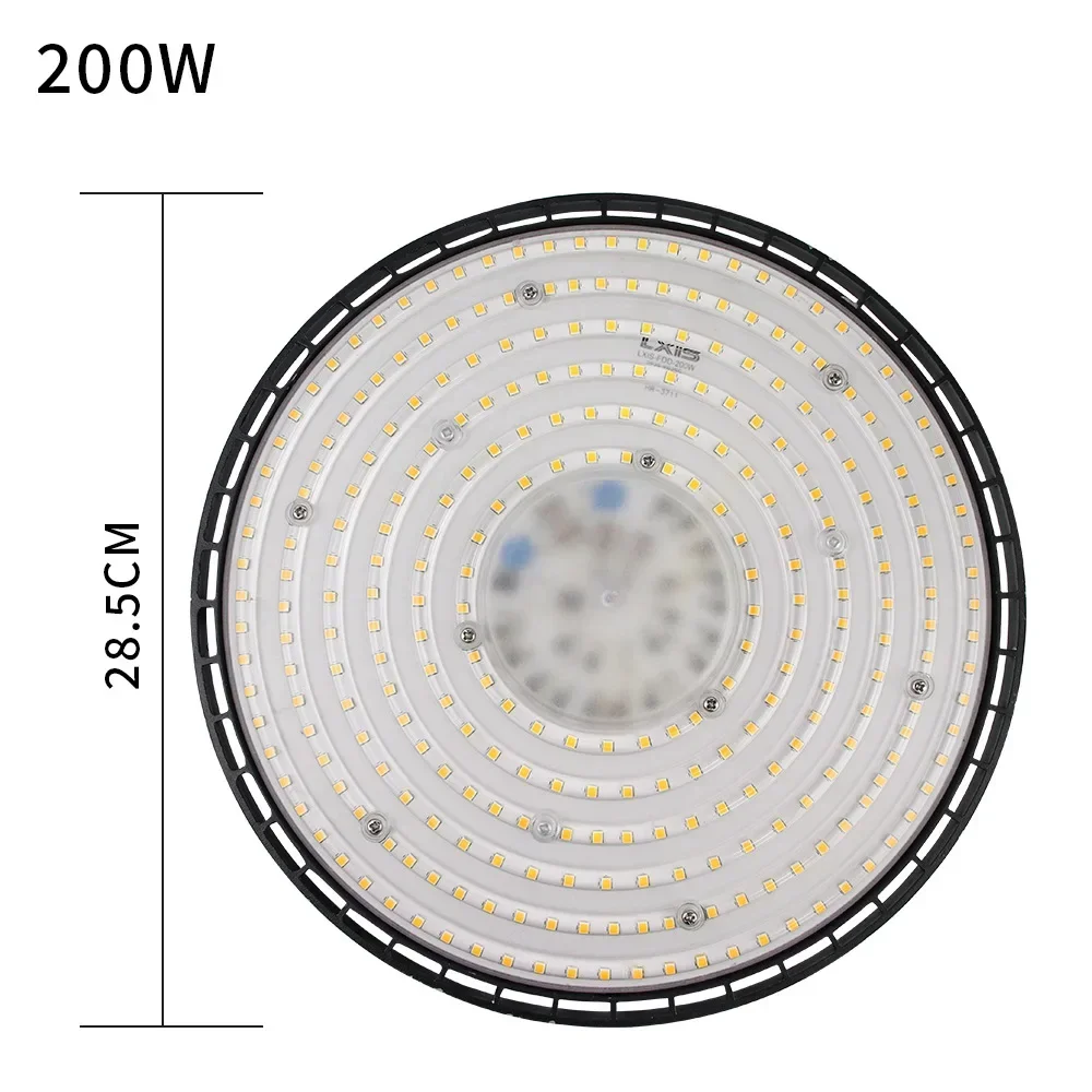 Luces LED OVNI superbrillantes de 100/150/200W para techo alto, lámparas impermeables para comercial, Industrial, para mercado, almacén, garaje, taller y garaje