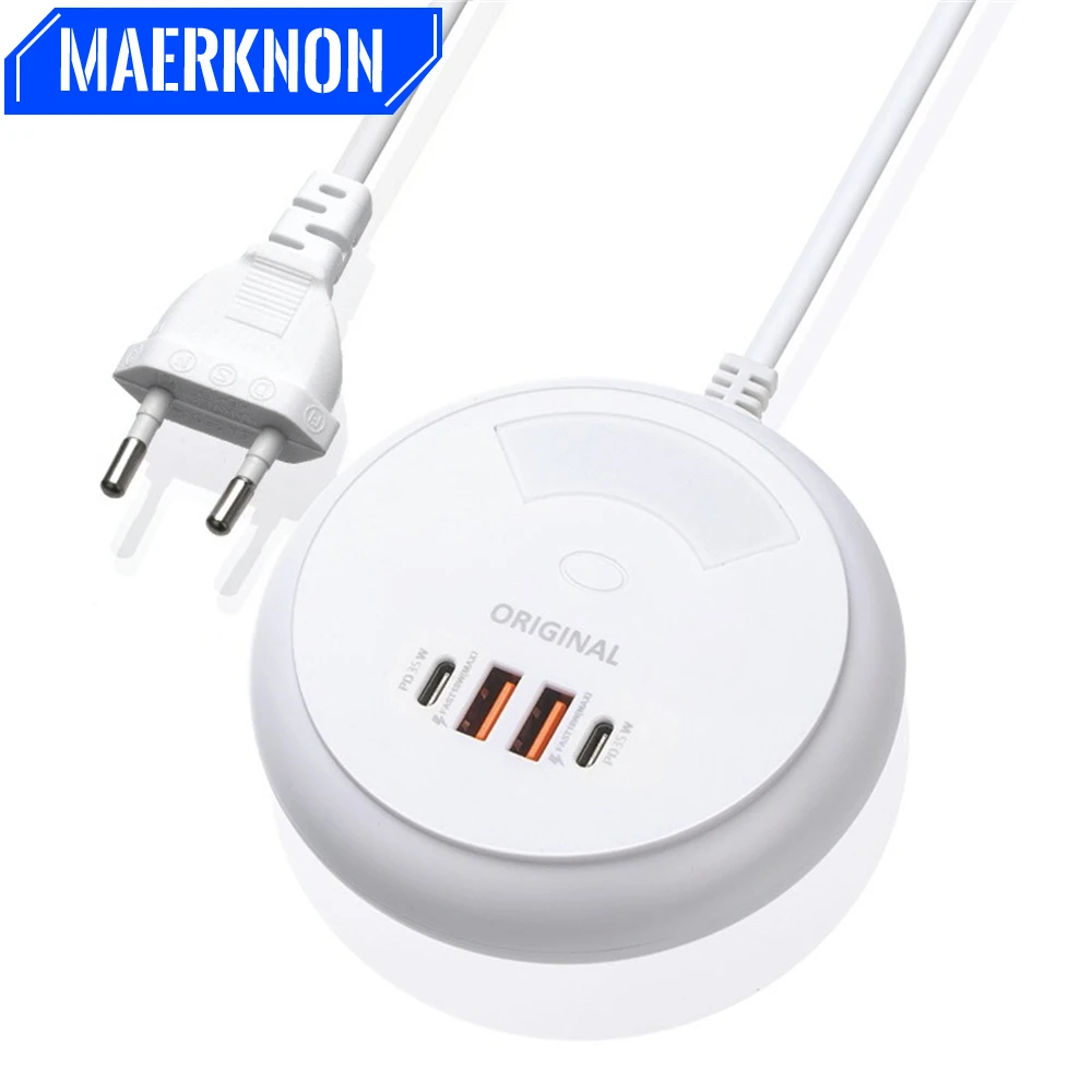 35W PD Charger Multiport Type C Fast Charging Phone Charger Power Strip For iPhone Samsung Xiaomi EU US Plug Wall Charger Socket