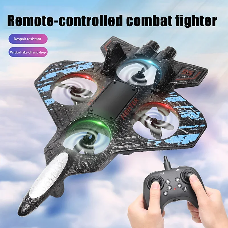رغوة كوادكوبتر الطائرة بدون طيار لعبة صبي صغير رغوة الطائرة بدون طيار RC طائرة الجاذبية التحكم عن بعد مقاتلة مع 360 °   حيلة تدور وإضاءة LED