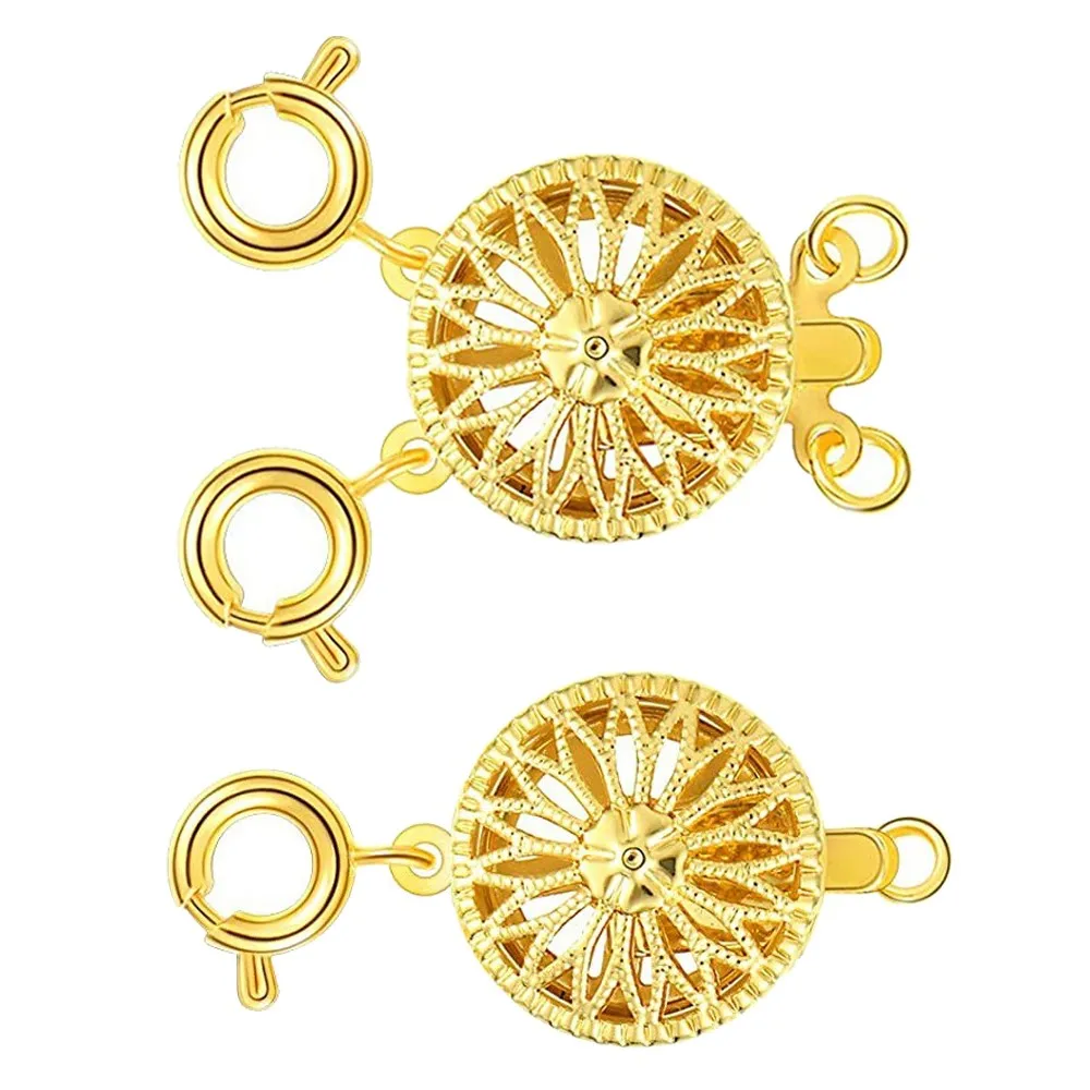 

2pcs Brass Necklace Layering Clasps Separator Multiple Strands Jewelry Connector Chain Extender for DIY Bracelet Making Supplies