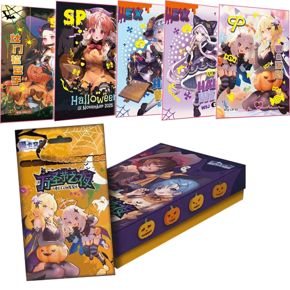 Goddess Story Halloween Night Collection Cards Anime Girls Temperature Card Tcg Booster Box Anime Character Game Board Toy