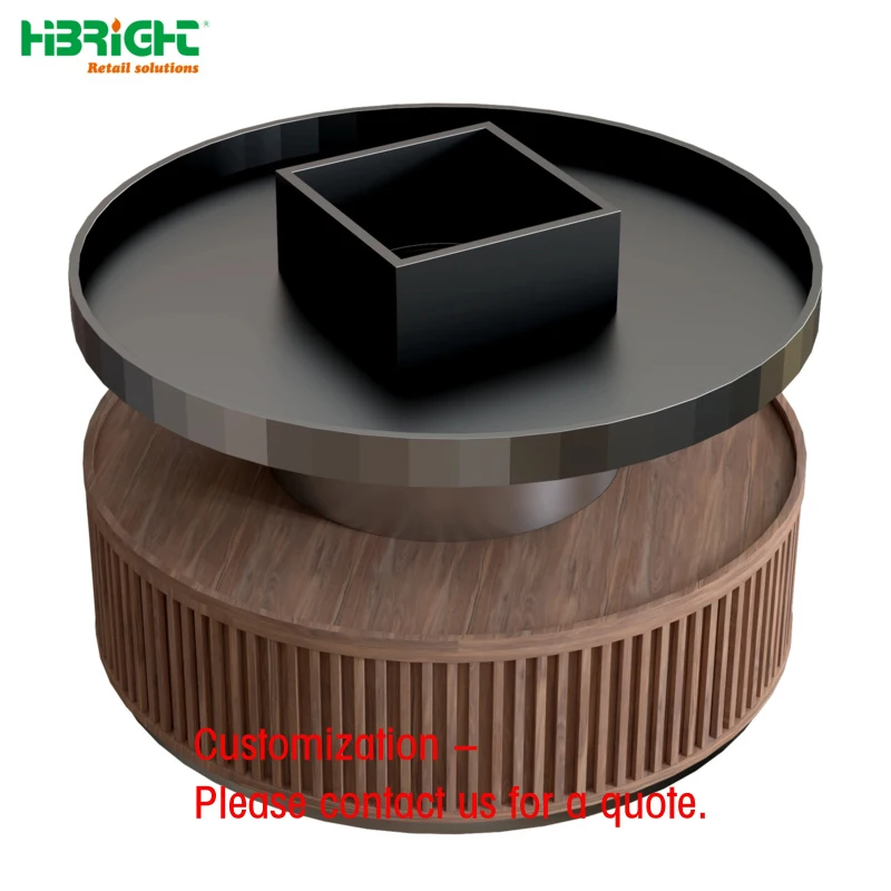 custom.New Style  Wooden Promotion Round Display Rack Supermarket Grocery Vegetable and Fruit Rack Display Rack