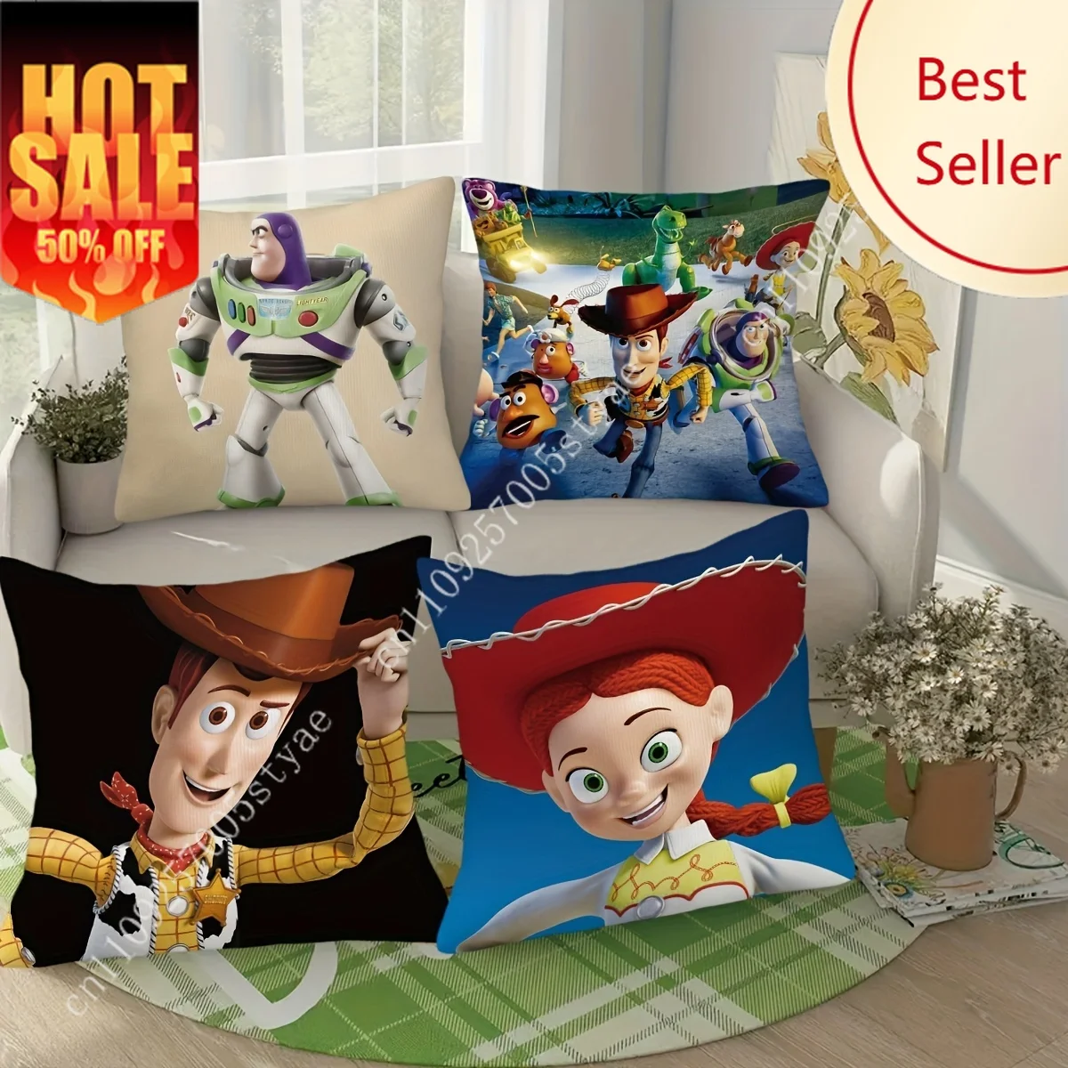 

Buzz Lightyear Woody Jessie Pillowcase Disney Cartoon Pillow Case Soft Bed Decoration Party Boy Girl Gifts Custom Pillow Cover