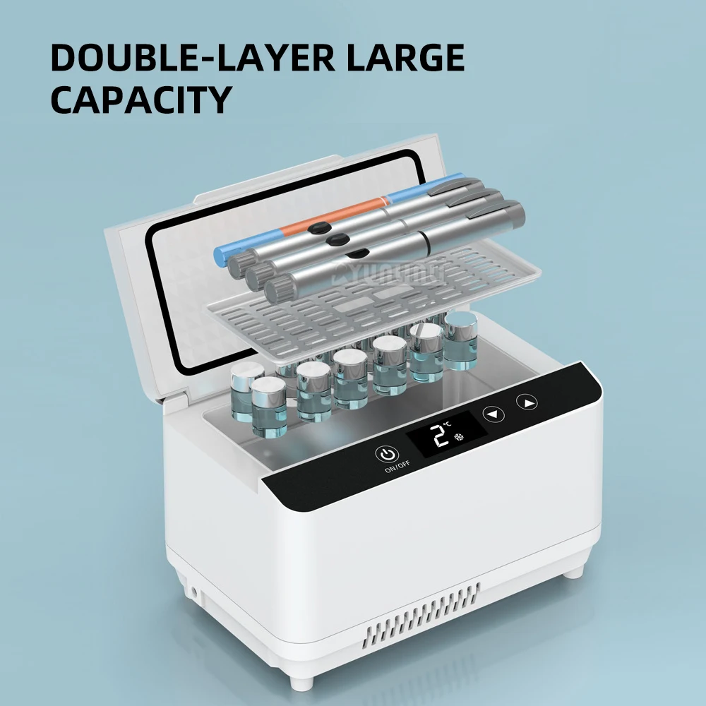 12V Portable insulin cooling box Car mini fridge Interferon cold storage box Dual-purpose for car and home