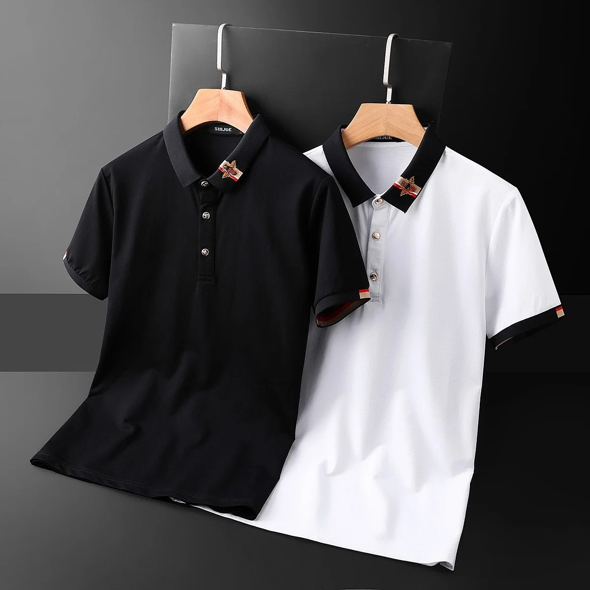 

American European luxury and boutique embroidered Polo Shirt 2023 summer new Lapel short sleeve t-shirt men's casual top