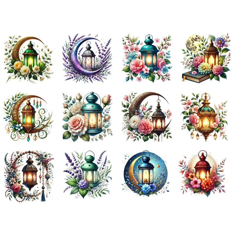 Ramadan Lantern Sun Moon flower Heat Transfer Vinyl Design,Symbol of Balance and Harmony,Perfect for T-Shirts and DIY Projects