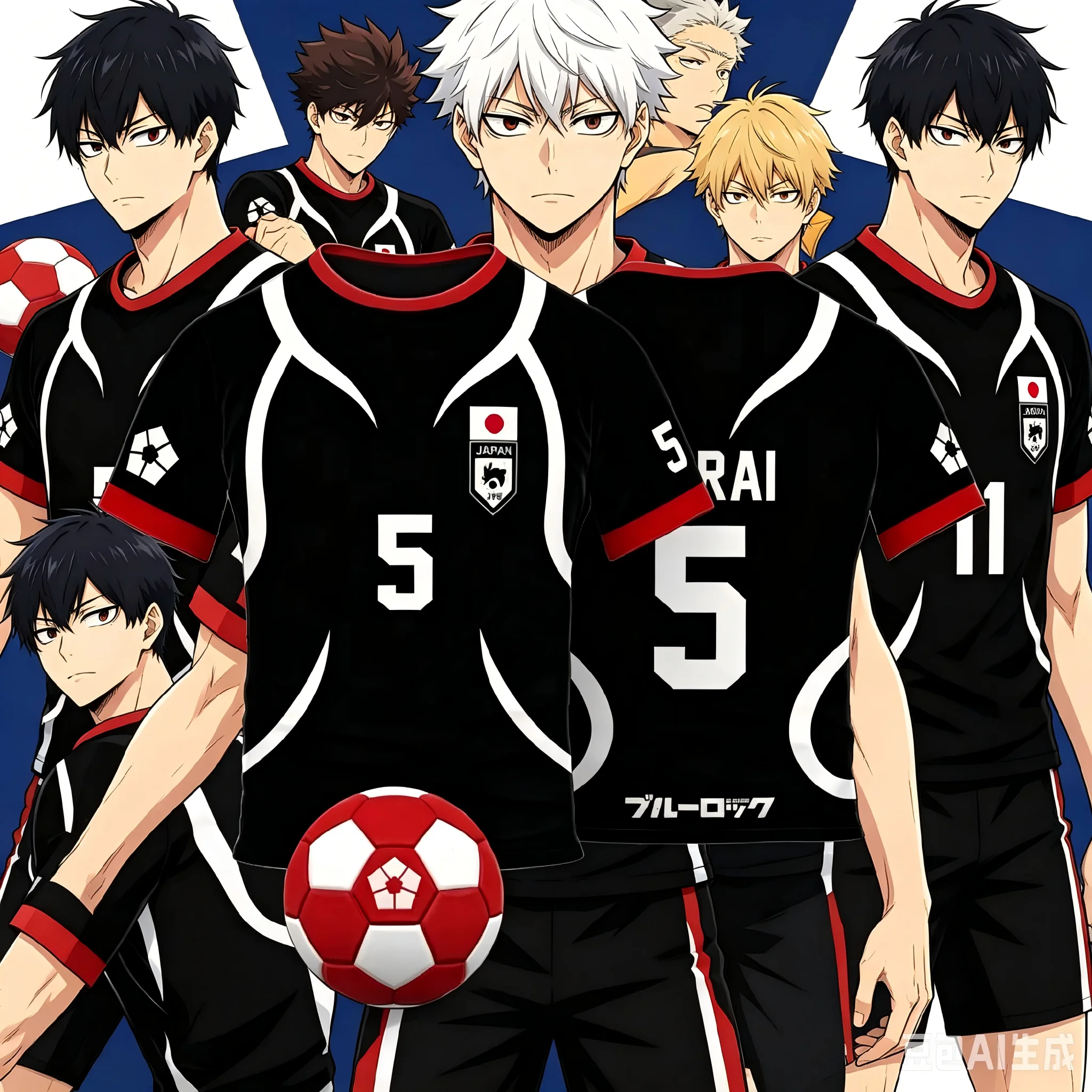 Blue Lock Japan U20 Black Cartoon Anime Cosplay Men Jersey Summer Short Sleeve Children Tee Tops Quick-dry Fashion Women T-shirt