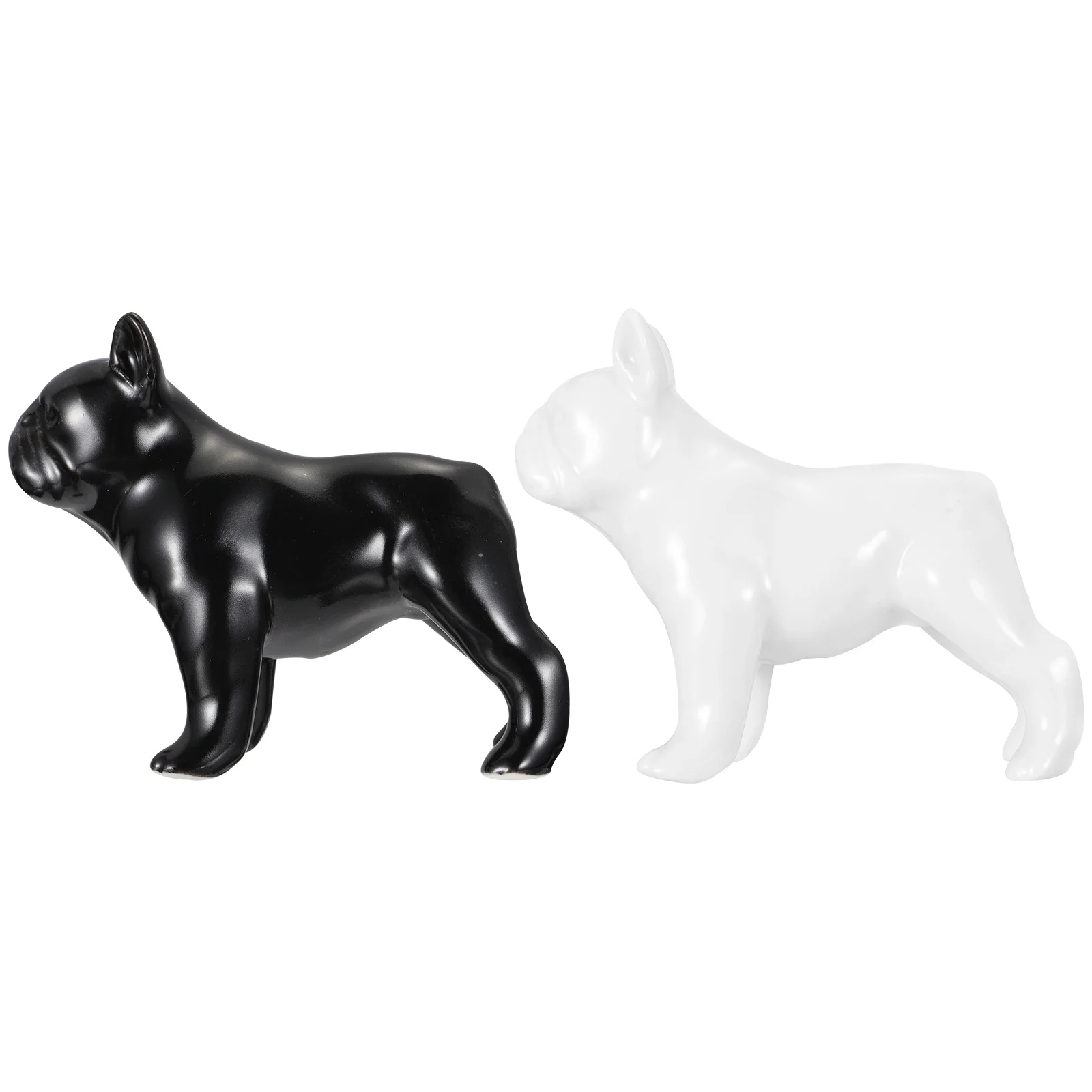 

2Pcs Ceramic Craft Animal Adornment Small Size Vivid Fun Decor for Home Garden Ceramic Craft Decor Dog Adornment
