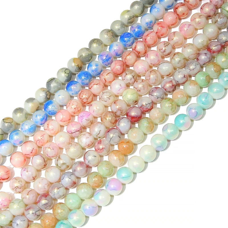 20pcs 10mm Fancy Glass Beads Gold Foil Beads for Bracelet Necklace DIY Jewelry Making