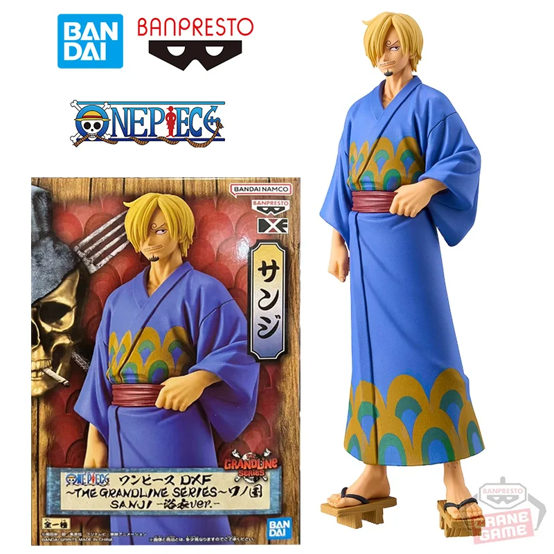 Bandai Banpresto One Piece DXF The Grandline Series Wanokuni Sanji Yukata Ver. 17Cm Anime oryginalna figurka Model zabawkowy prezent