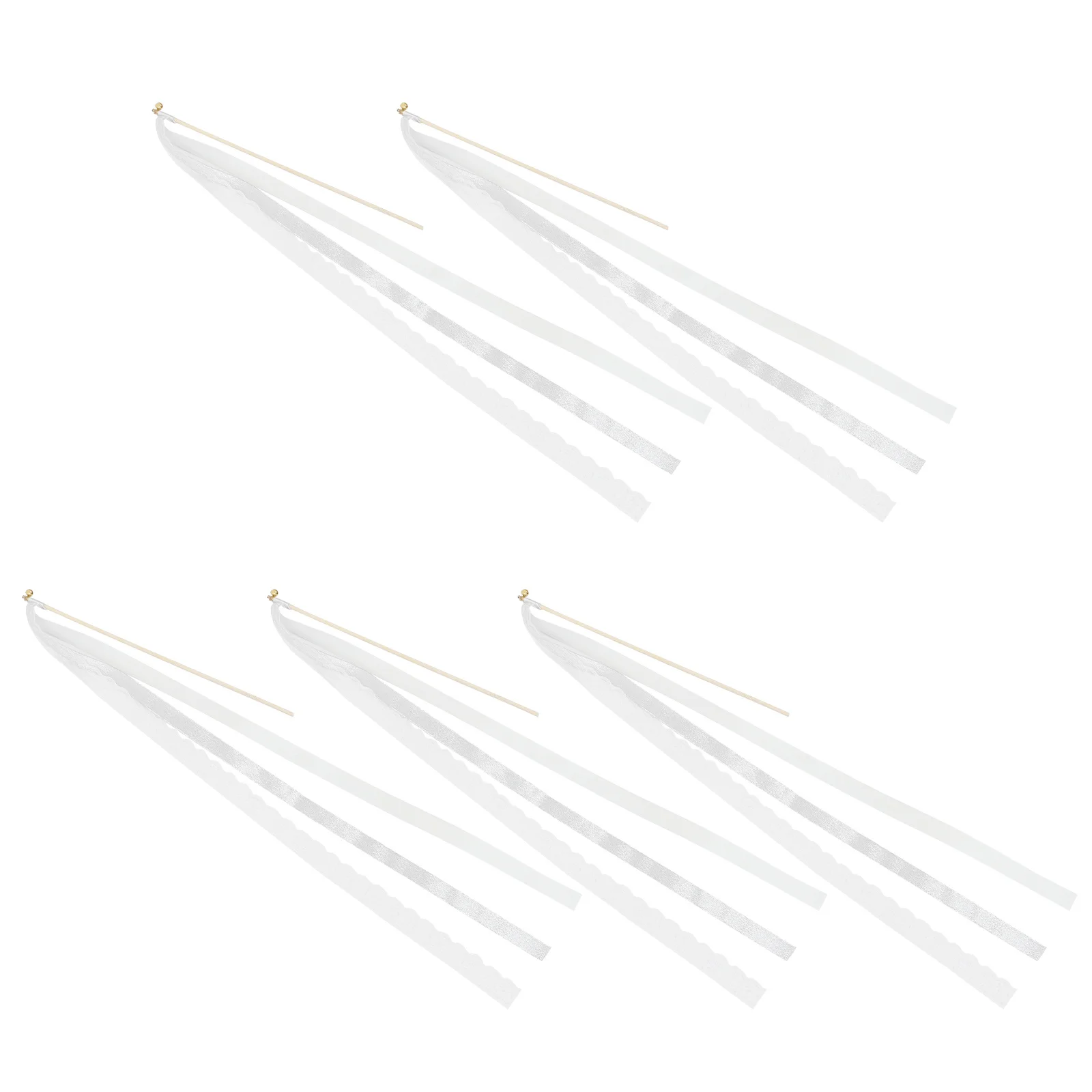 

5Pcs Ribbon Bell Fairy Stick Bright Colorful Party Wedding Streamer Rods Favor Ribbon Sticks Fairy Stick Wedding Streamers Rod