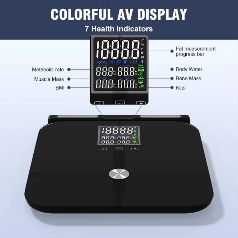Electric Blue Tooth Weight Scale Smart Body Fat Weighing Digital Scale 180kg Bathroom Scales Machine