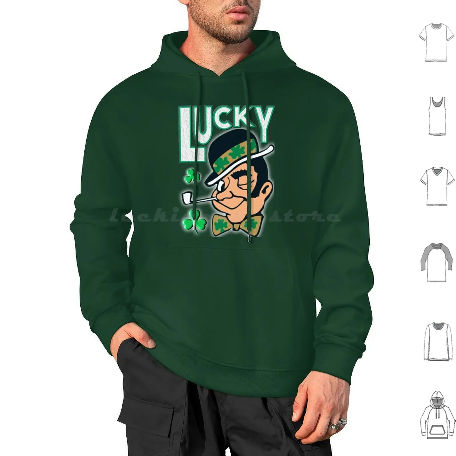 Lucky Hoodies Long Sleeve Different Here Bleed Green