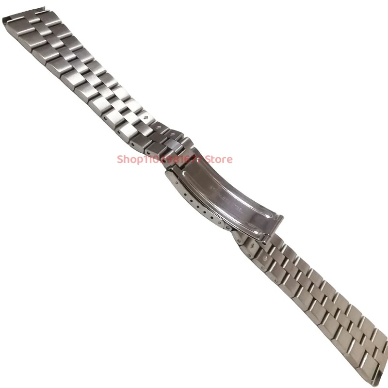 19mm Silver Stainless Steel Universal Straight End President Watch Strap Band Bracelet Fit for Seiko 6138 Series Watch