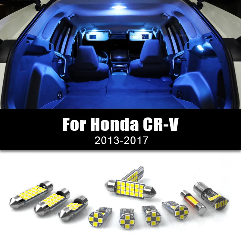 12v 자동차 LED 전구 혼다 CR-V CRV CR V 2013 2014 2015 2016 2017 키트 자동 인테리어 돔 독서 램프 트렁크 라이트 액세서리