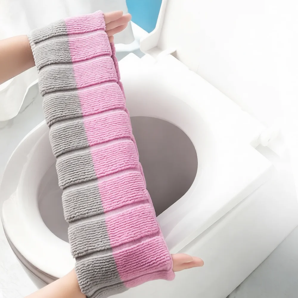 Soft Plush Toilet Seat Cover Thickened Warm Commode Mat Washable Bathroom Cushion Comfortable Universal Toilet Accessory