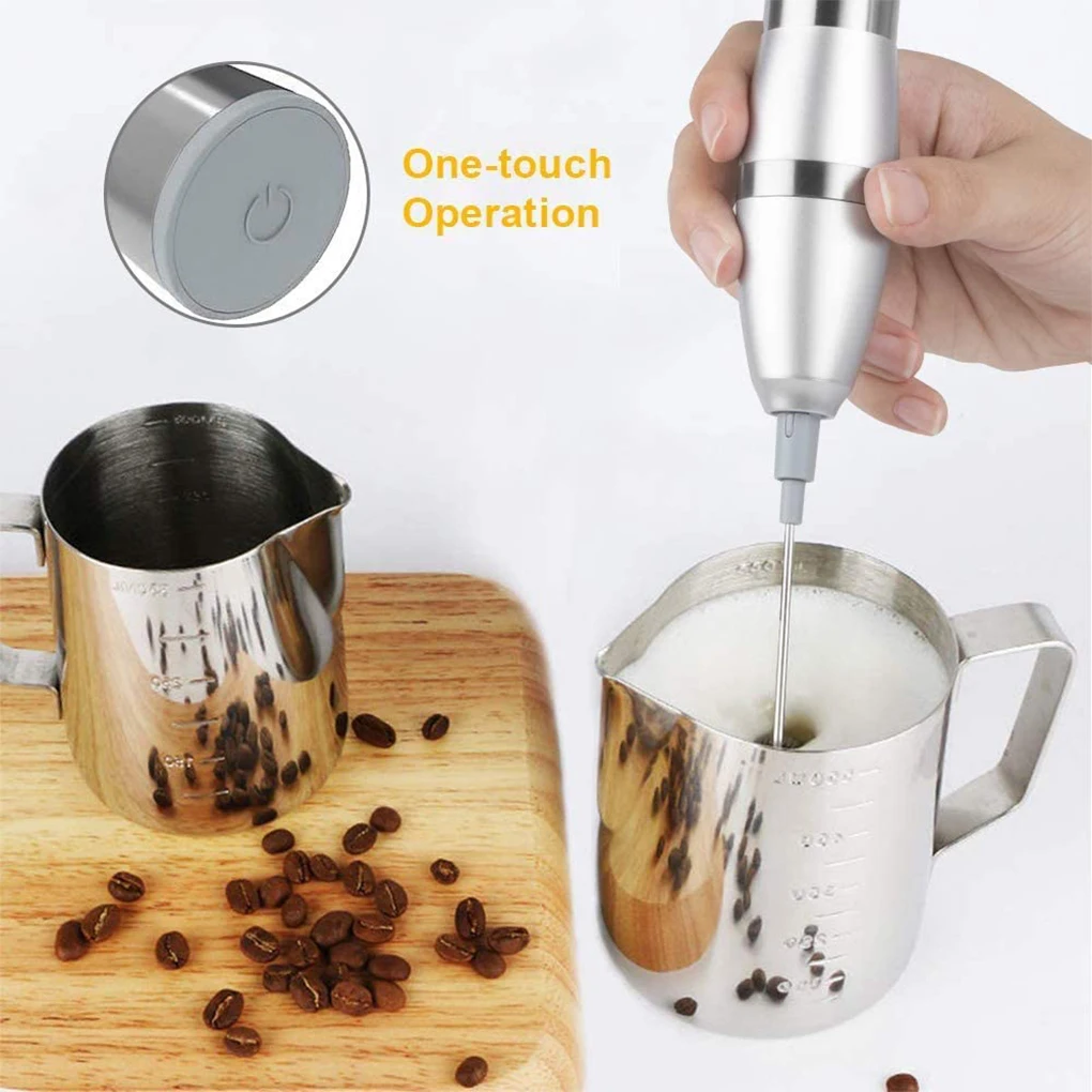 Mini Milk Frother Electric Hand Held Egg Beater Stainless Steel Portable Kitchen Coffee Mixer