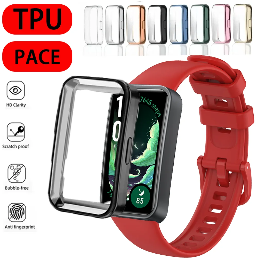 Vollständige Abdeckung, Schutzhülle, weiche TPU-Hülle, Displayschutzfolie, Zubehör, kratzfeste Schale für Huawei Band 10, 9, 8, Smartwatch-Hülle