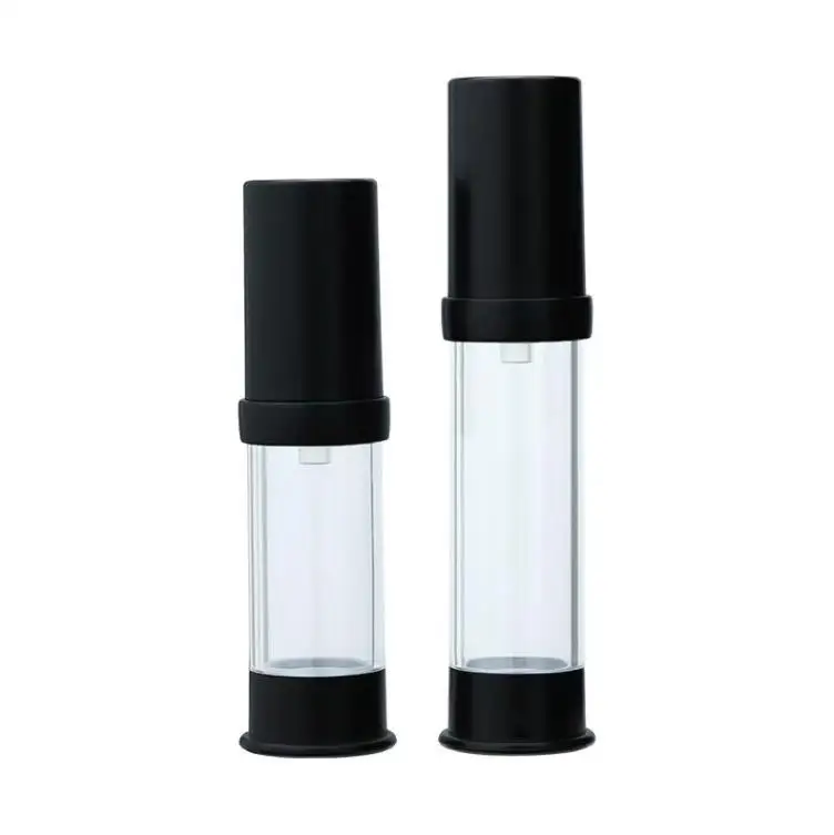 

500pcs 5ml 10ml black vacuum pressing bottle Cosmetic emulsion essence separate packaging portable sample bottle SN1812