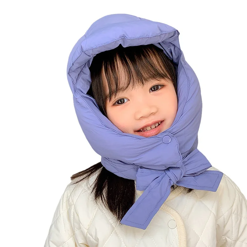 Winter Warm Down Padded Bomber Hats for Kids Boy Girl Children Windproof Earflap Trapper Cap Winter Russian Caps for 3-12 Y Baby