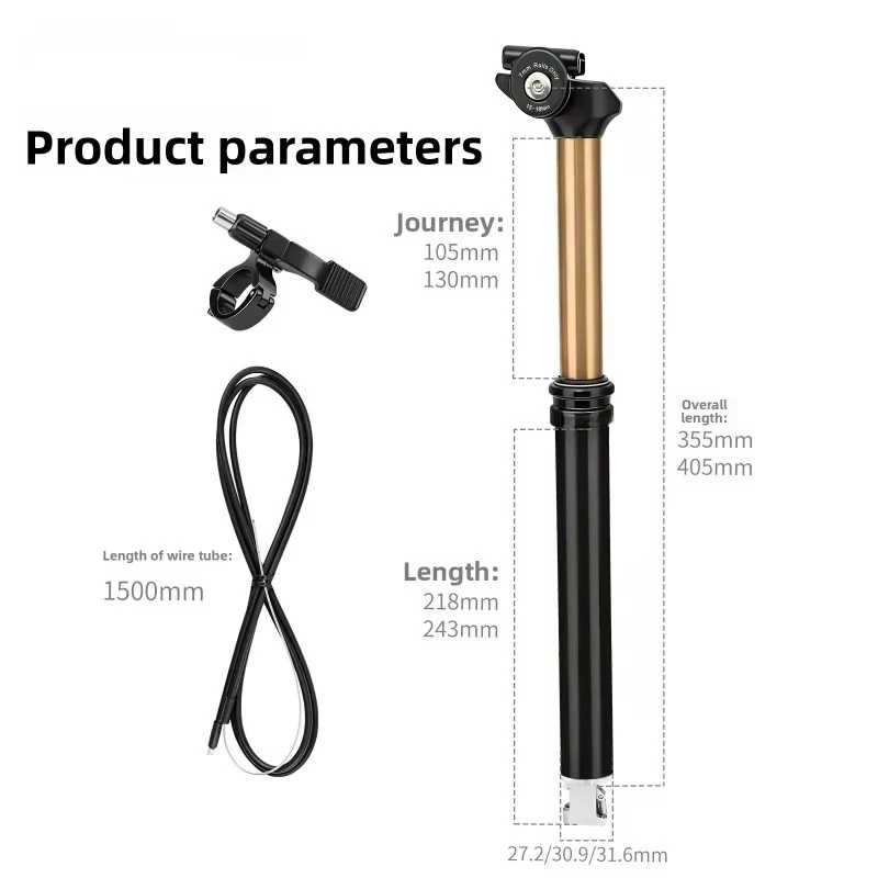 2026 Internal Routing Remote Dropper Seatpost 27.2/30.9/31.6mm CNC Alloy XC