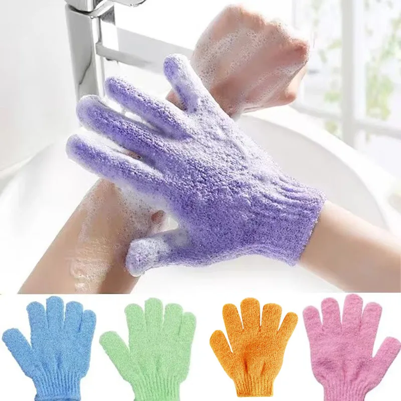 

1/2/3 пары разноцветных отшелушивающих перчаток для душа, двусторонние отшелушивающие перчатки для спа-массажа и скрабов для тела