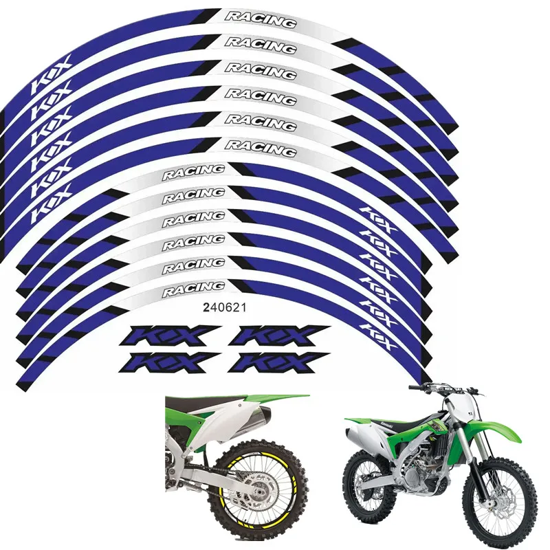 For Kawasaki KX 450 250 250F 450F 85 125 100 50 550 60 65 80 85  Motorcycle Parts Contour Wheel Decoration Decal Sticker - B