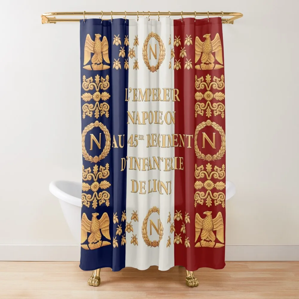 

Napoleonic French 45me regimental flag Shower Curtain Toilet Accessories Bathroom For Bathroom Shower Shower Bath Curtain