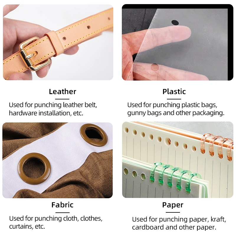 Leather Hollow Punch Set Round Hole Punch Tool 5-15 Pcs Kit Steel DIY Craft Working for Watch Band,Fabric,Plastics,Gasket Belt