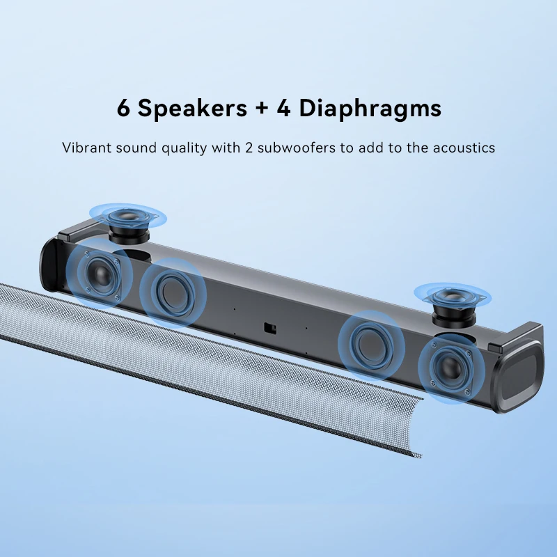 100W Home Theater Systems Surround Sound System for TV - 2.1" Subwoofer With ARC Optical AUX COA Input Wired Satellite Speakers