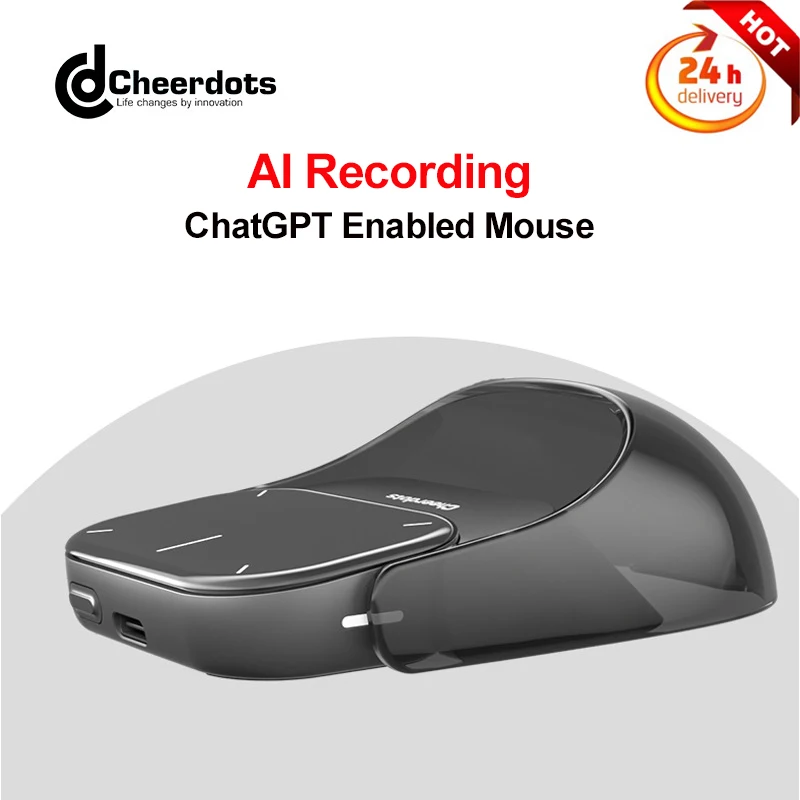 Cheerdots2 Bluetooth-compatible Mouse with AI Voice Recording,Touchpad Detachable Air Mouse for Gaming Computer Windows