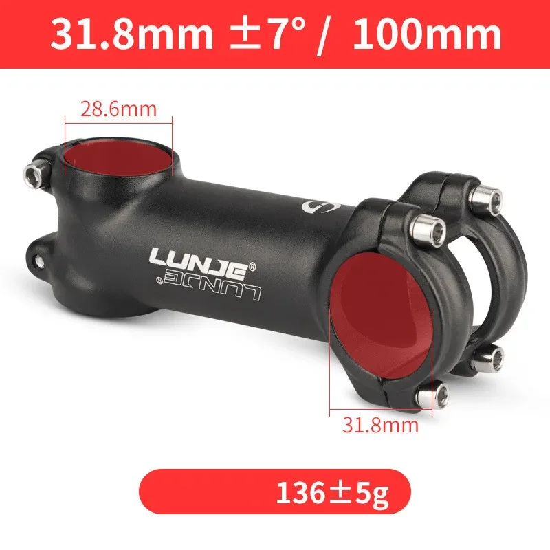 Ultraleichter Fahrradvorbau MTB Rennrad Vorbau 25,4/31,8 mm Aluminium Mountainbike Vorbau Lenker 7 Grad 60/70/80/90/100 mm