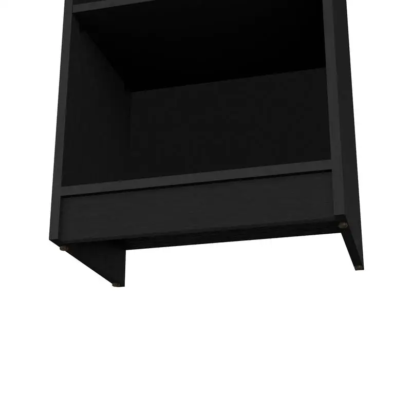 Compact Bookcase with Multiple Shelves, Black Finish Bookshelf for Storage and Display
