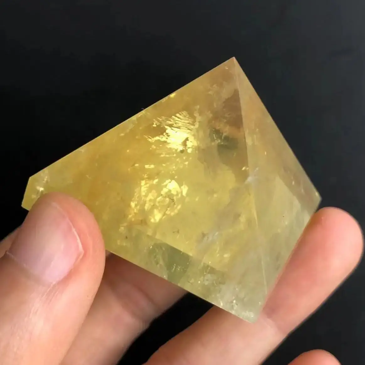 Natural citrine Quartz Crystal Pyramid Clear Reiki Healing Natural yellow crystal Pyramid raw stone polishing