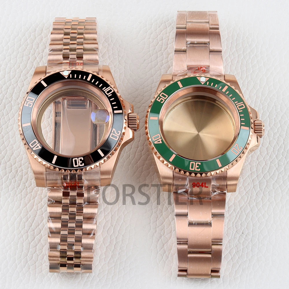 

Rose Gold 40mm NH35 Case Sapphire Glass for SUB GMT Yacht-Master NH34 NH35 NH36 NH38 Automatic Movement Oyster/Jubilee Strap