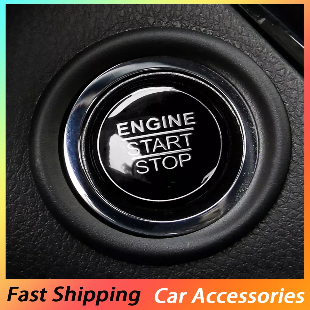 Tampa do botão do motor do carro para Toyota Camry 2018, Start Switch Capa Decorativa, Botão Stop Protect Cap, Auto Acessórios, 1Pc
