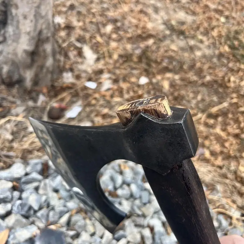 New Style 53cm Broad Blade Viking Axe - Hand Forged Manganese Steel Camping Hatchet Heavy Duty Wood Chopping