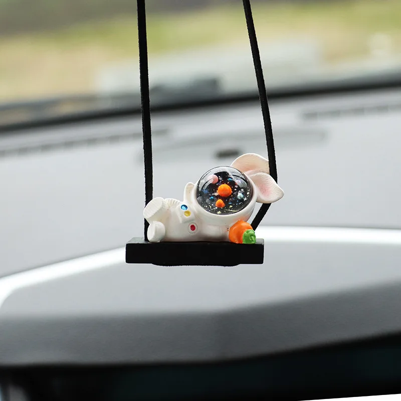 JSNY Swing Astronaut Car Pendant Car Rearview Mirror Hanging Ornaments Swing Astronaut Pendant Automobile Decoration Accessories