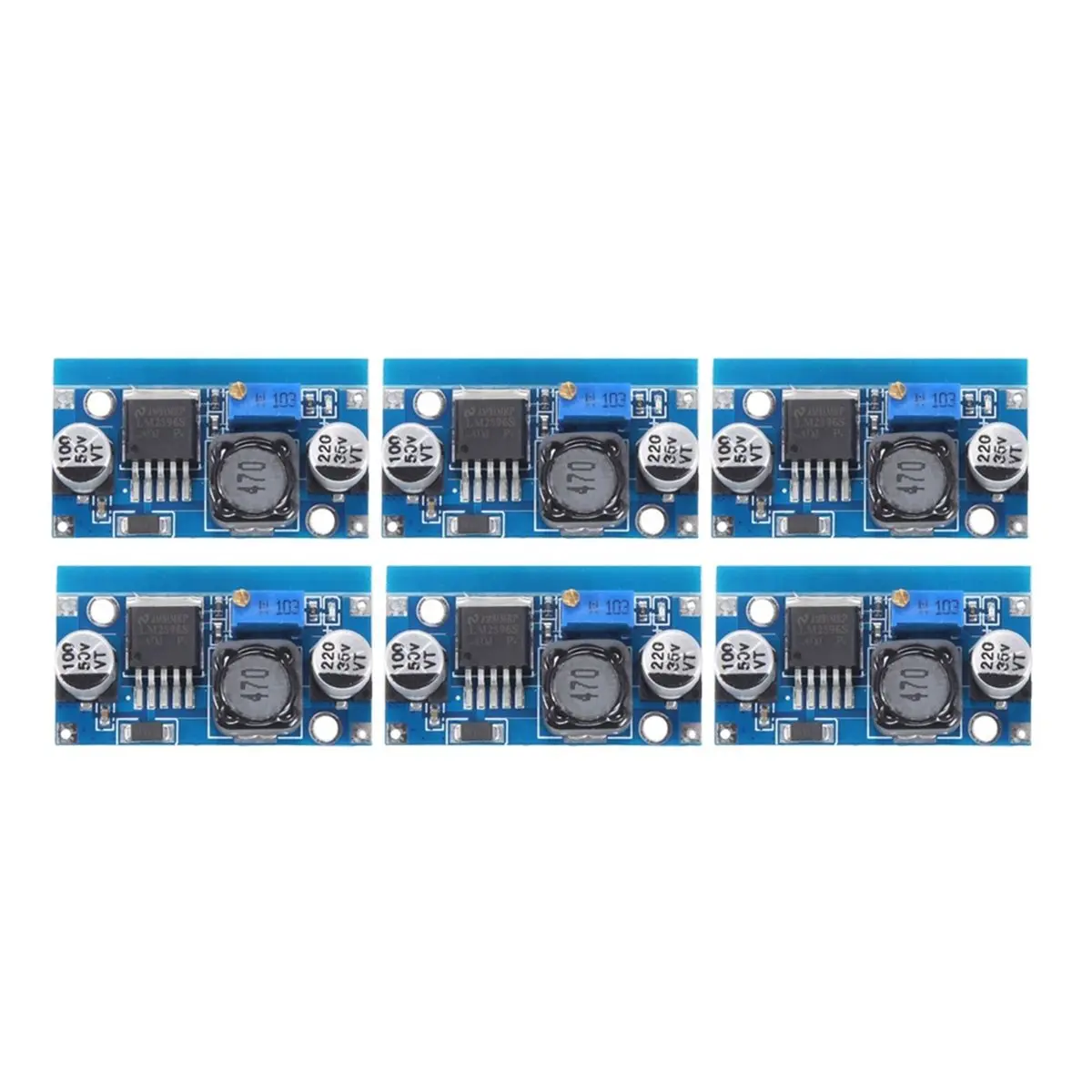 Happy New-  6PCS DC-DC Power Supply Module 3A Adjustable Step-Down Module 1.5-35V Power Supply Module